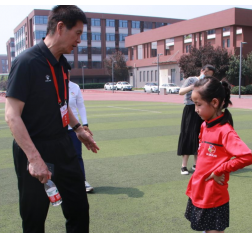 2023年 河南省校足办到我市对国家级校园足球示范项目进行调研